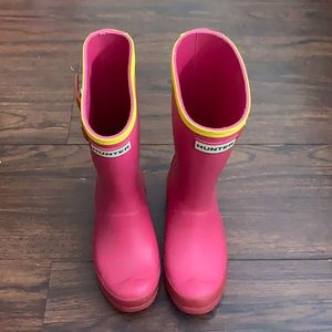 Pink hunter boots